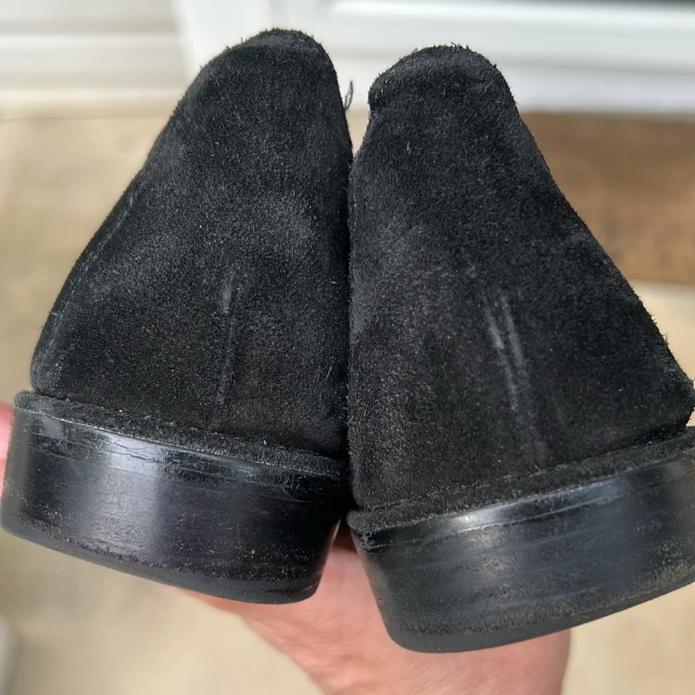 Liz Claiborne Black Suede Leopard Print Loafer‎ Shoes